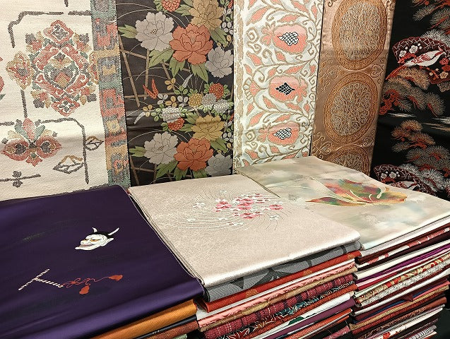 平和屋着物■名古屋帯 まとめて100点 鳥 蝶 花柄 能面 宝相華 アンティーク 駒刺繍 金彩 金銀糸 着用可能多数 未使用品有 全て正絹 mmm1409
