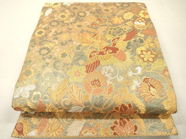 平和屋本店▼六通柄袋帯 古代彫金紋 本金箔二重 正絹 逸品 DABI7800fe