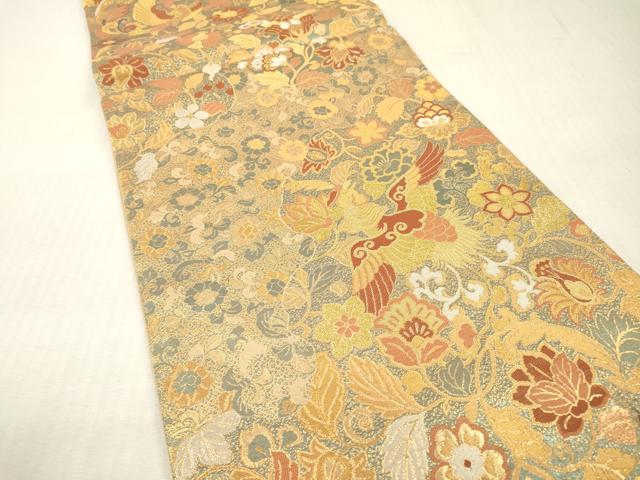 平和屋本店▼六通柄袋帯 古代彫金紋 本金箔二重 正絹 逸品 DABI7800fe