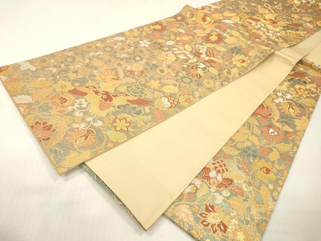 平和屋本店▼六通柄袋帯 古代彫金紋 本金箔二重 正絹 逸品 DABI7800fe