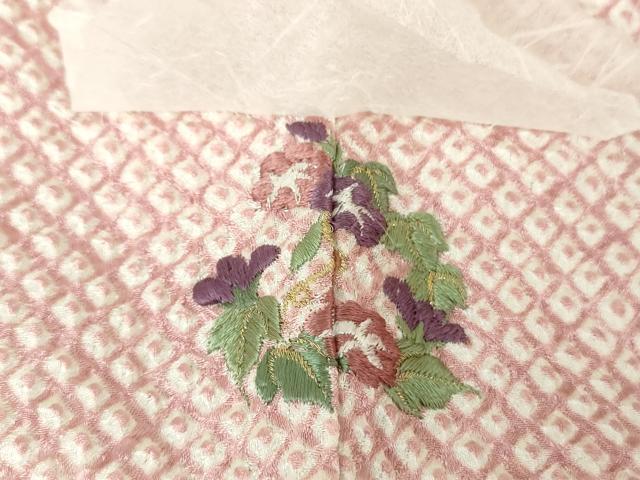 平和屋着物●訪問着 総絞り 刺繍 亀甲花文 月兎 金糸 正絹 逸品 未使用 DABI6625ps
