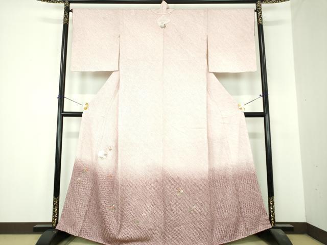 平和屋着物●訪問着 総絞り 刺繍 亀甲花文 月兎 金糸 正絹 逸品 未使用 DABI6625ps