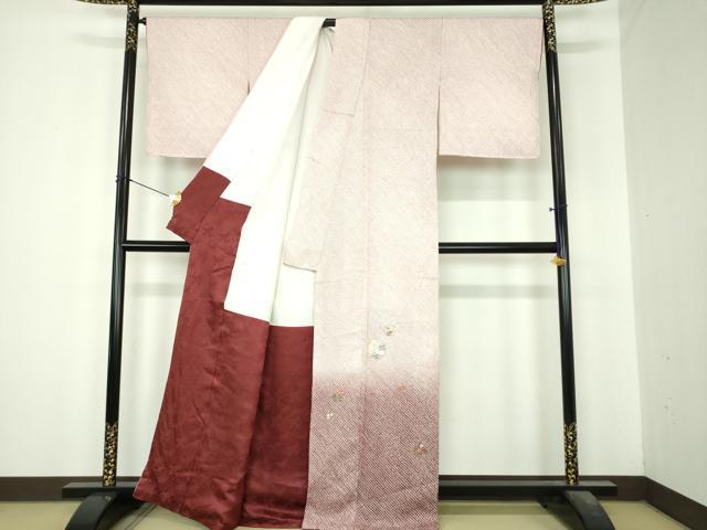 平和屋着物●訪問着 総絞り 刺繍 亀甲花文 月兎 金糸 正絹 逸品 未使用 DABI6625ps
