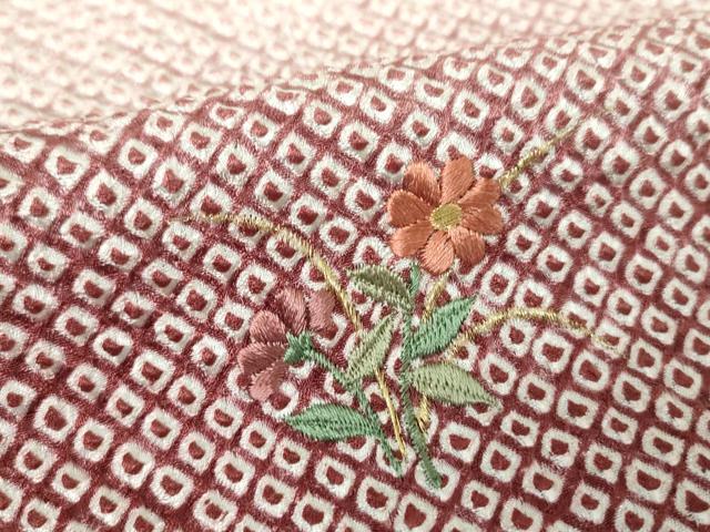 平和屋着物●訪問着 総絞り 刺繍 亀甲花文 月兎 金糸 正絹 逸品 未使用 DABI6625ps