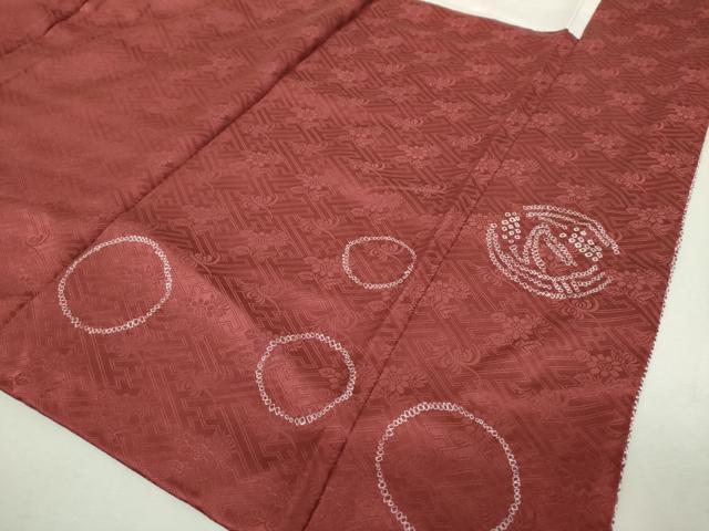 平和屋着物●訪問着 螺鈿箔 向かい鳥花文 暈し染め 金銀彩 正絹 逸品 DABI6624ps