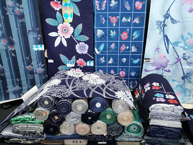 平和屋本店■浴衣反物 まとめて 45点 鳥 蝶 花柄 紫絃染ゆかた 婦人倶楽部呂ゆかた みそぎ染 綿絽 など 全て未使用 ppp4077