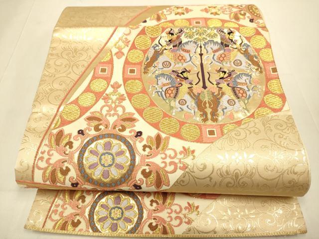 平和屋本店▼六通柄袋帯 近衛王朝華文 九百錦 本金箔 正絹 逸品 DABJ3935du