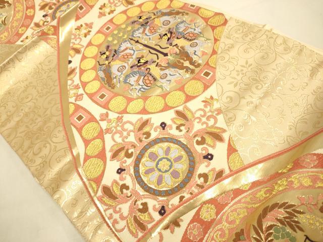 平和屋本店▼六通柄袋帯 近衛王朝華文 九百錦 本金箔 正絹 逸品 DABJ3935du