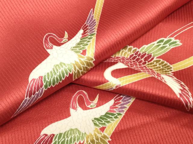 平和屋着物▼小紋 反物 着尺 飛鶴文 逸品 未使用 DABJ4605zy