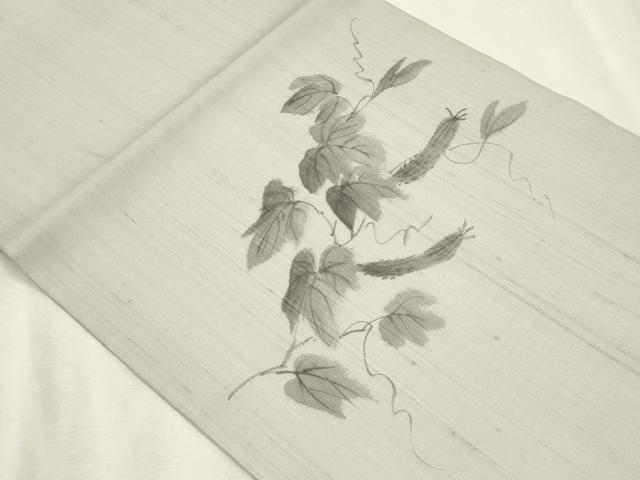 平和屋着物*夏物 九寸開き名古屋帯 手描き 成り物 正絹 逸品 CABL2278fb