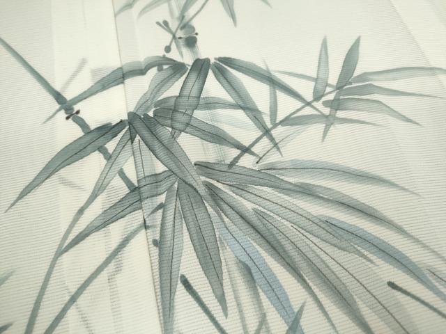 平和屋着物*夏物 訪問着 絽 手描き 笹竹文 正絹 逸品 未使用 CABK6766ze