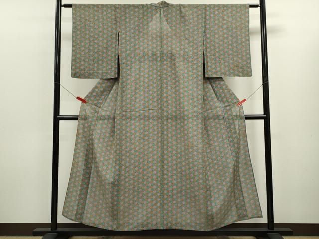 平和屋着物*夏物 小紋 絽 亀甲文 正絹 逸品 CABK6755ze