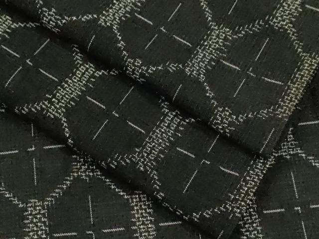 平和屋着物*夏物 紗紬 亀甲文様 黒地 正絹 逸品 CABK6747ze