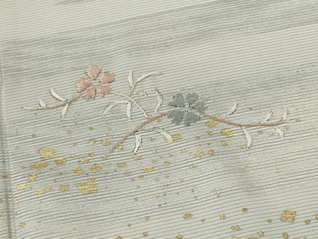 平和屋着物*夏物 訪問着 絽 刺繍 枝花文 金銀彩 正絹 逸品 CABK6773ze