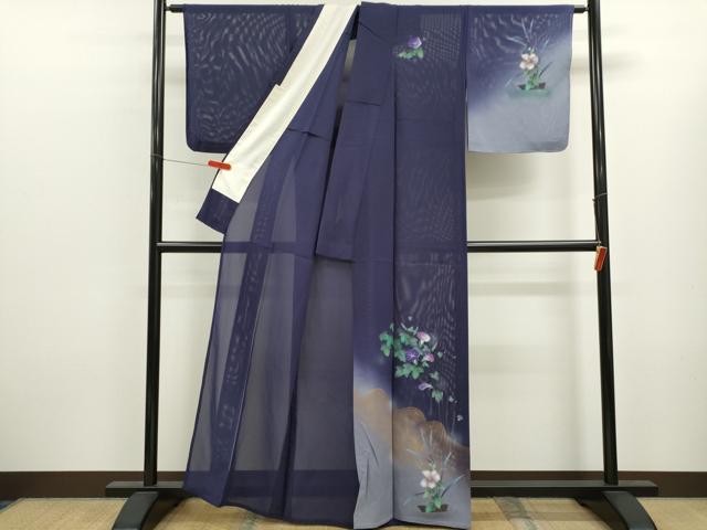 平和屋着物*夏物 訪問着 絽 朝顔 暈し染め 金彩 正絹 逸品 未使用 CABK6770ze