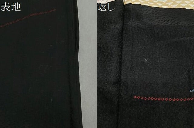 平和屋着物#羽織 斜線文 黒地 正絹 逸品 CABL4116ua