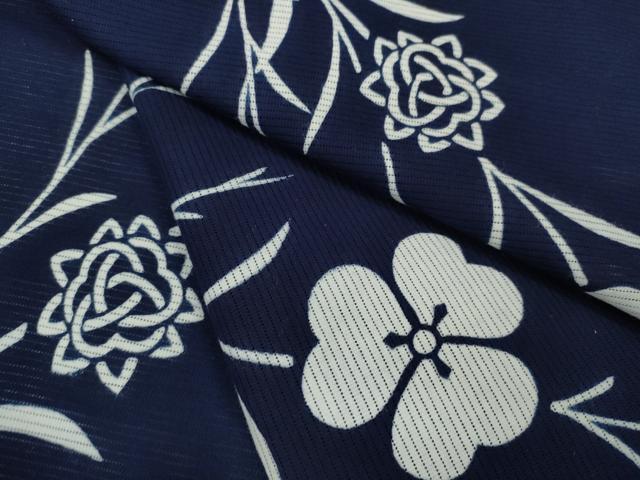 平和屋着物∴夏物 浴衣 綿絽 草花文 日本製 手縫い 綿 逸品 CABL8003ze
