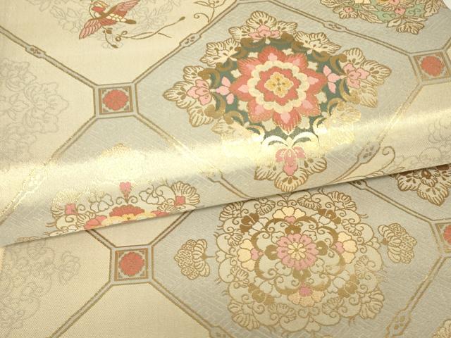 平和屋着物▼六通柄袋帯 宗家の華 金糸 正絹 逸品 DABJ1510az