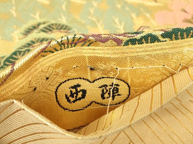 平和屋着物▼西陣 六通柄袋帯 金閣寺 金糸 正絹 逸品 DABJ1542az