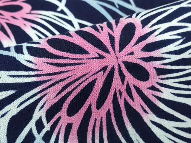 平和屋着物∴夏物 浴衣 注染 手縫い 乱菊 綿 逸品 DABJ4318cd