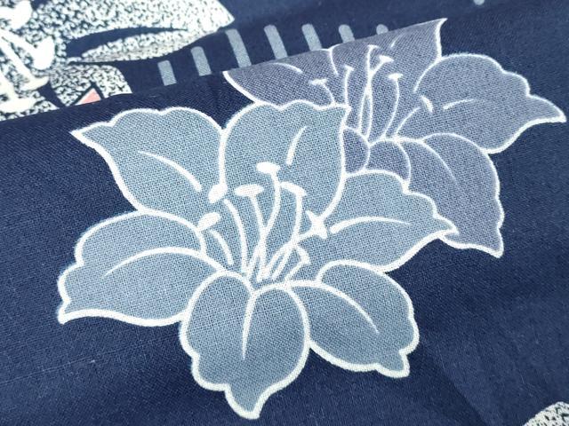 平和屋着物∴夏物 浴衣 草花文 百合 綿 逸品 DABJ4319cd