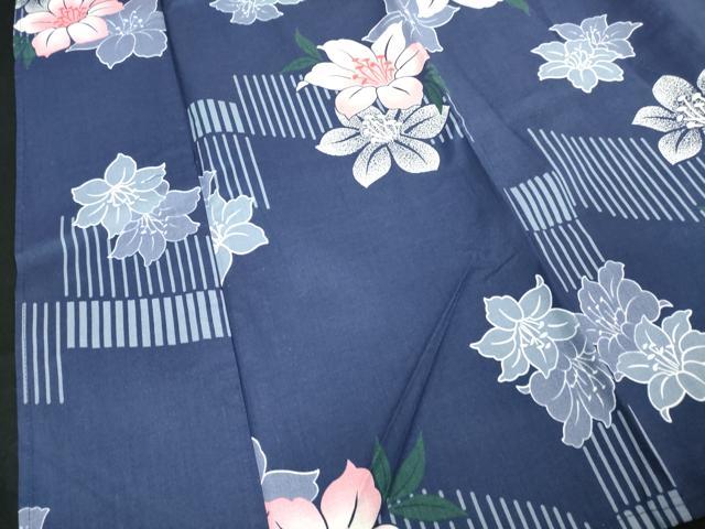 平和屋着物∴夏物 浴衣 草花文 百合 綿 逸品 DABJ4319cd