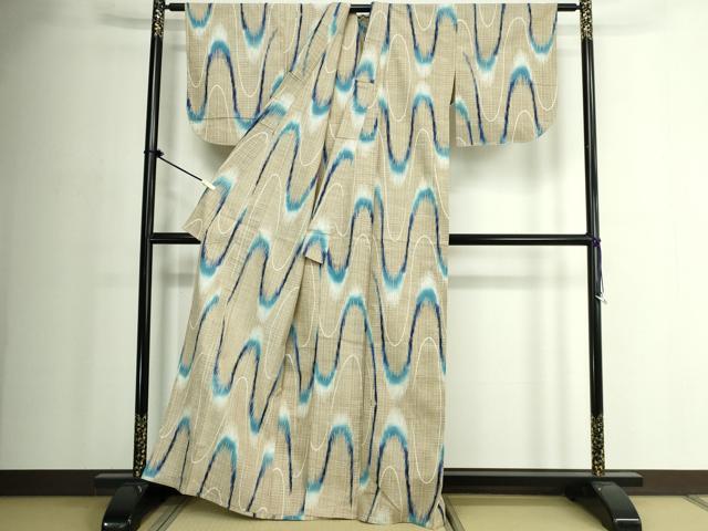 平和屋着物∴夏物 浴衣 流水文 綿 逸品 DABJ4351cd