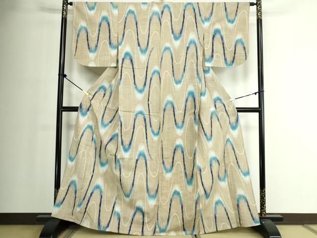 平和屋着物∴夏物 浴衣 流水文 綿 逸品 DABJ4351cd