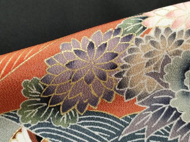 平和屋着物■豪華黒留袖 流水花鳥文 金彩 正絹 逸品 DABJ5191qa