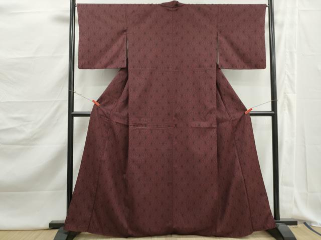 平和屋着物■上質な紬 麻の葉文 正絹 逸品 DABJ5181qa