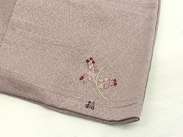 平和屋着物▽上質な色無地 単衣 横段地紋 赤白橡色 正絹 逸品 BAAY4506hv
