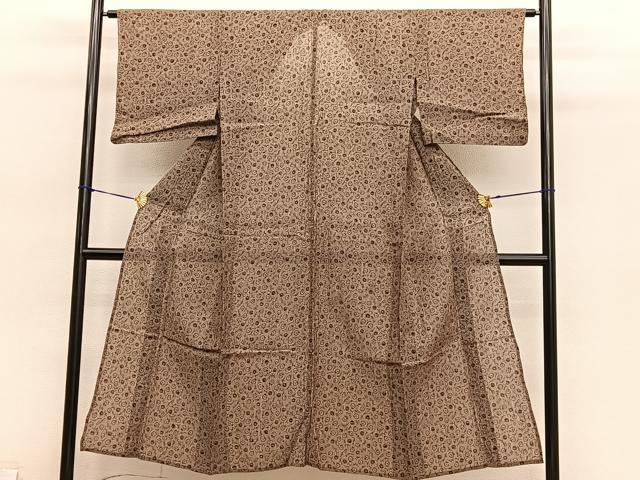 平和屋着物*夏物 小千谷ちぢみ 抽象文様 麻 逸品 BAAY4527hv