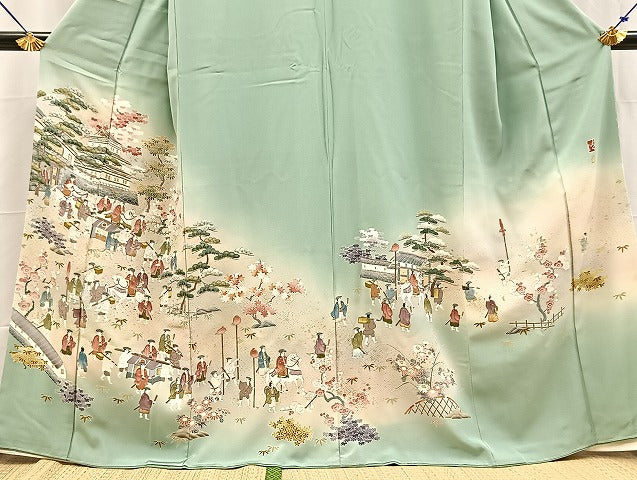平和屋着物■豪華色留袖 作家物 大名行列 暈し染め 金糸 正絹 逸品 未使用 BAAY5499yc