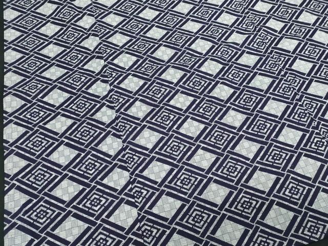 平和屋着物∴夏物 男性 浴衣 注染 手縫い 菱文 綿 逸品 DABJ4280cd