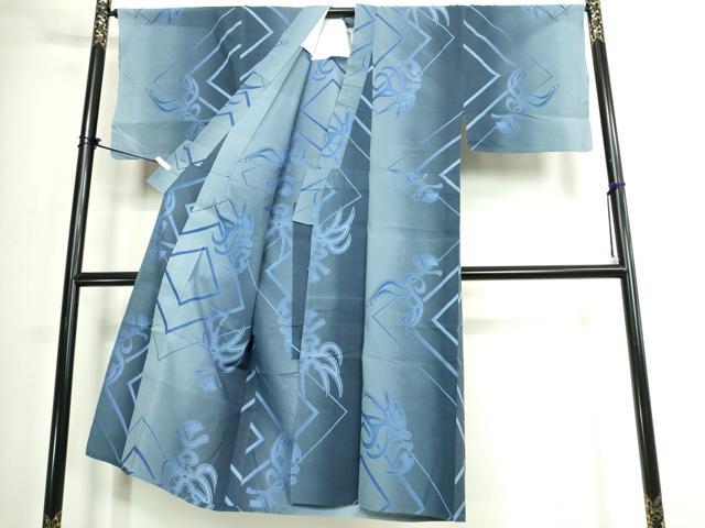 平和屋着物∴夏物 男性 浴衣 注染 手縫い 菱文 隈取 綿 逸品 DABJ4283cd