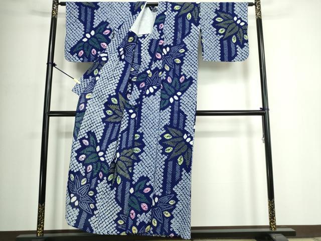 平和屋着物∴夏物 浴衣 有松鳴海絞り 笹間道 綿 逸品 DABJ4294cd