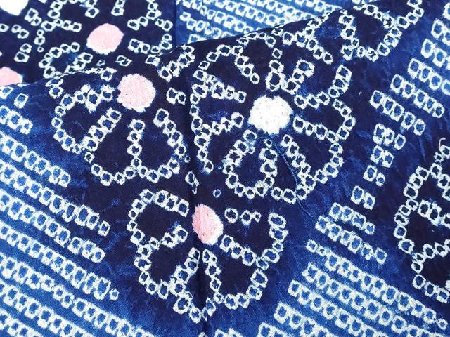 平和屋着物∴夏物 浴衣 有松鳴海絞り 流水花文 綿 逸品 DABJ4302cd