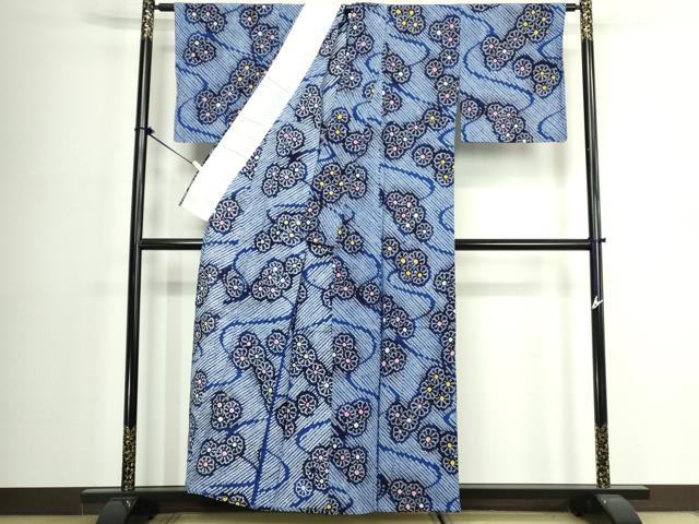 平和屋着物∴夏物 浴衣 有松鳴海絞り 流水花文 綿 逸品 DABJ4302cd