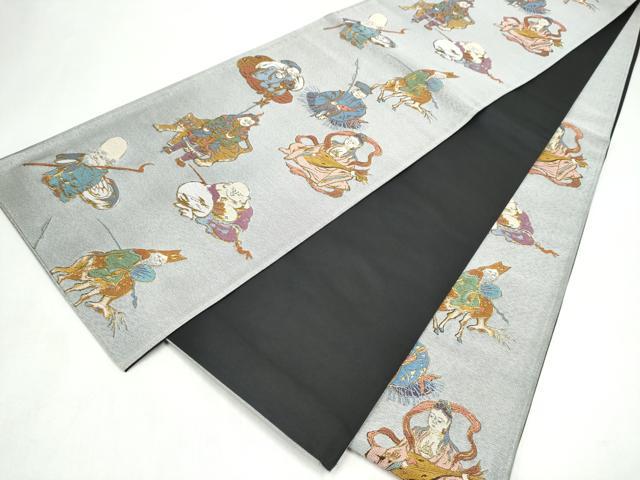 平和屋着物●六通柄袋帯 七福神 金糸 正絹 逸品 未使用 CABL5088hy