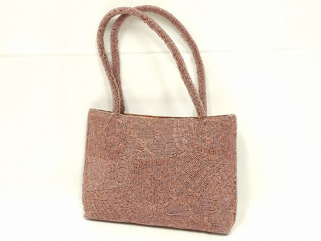 平和屋着物●和装小物 和装バッグ ハンドバッグ ビーズバッグ トートバッグ 切嵌模様 逸品 AABL5394ay