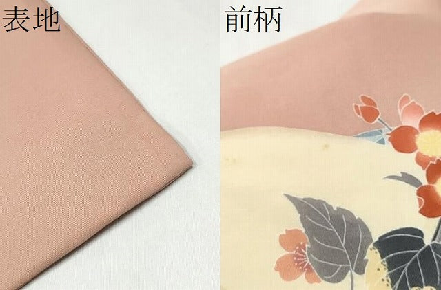 平和屋着物●塩瀬 九寸名古屋帯 友禅 枝花文 正絹 逸品 CABL5080hy