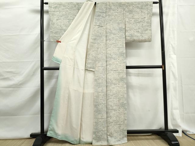 平和屋着物■上質な小紋 風景花文 正絹 逸品 DABJ5300qa