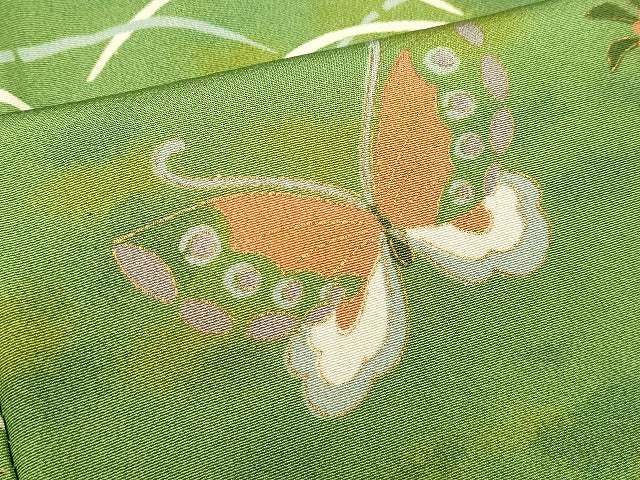平和屋着物■上質な小紋 舞蝶花文 暈し染め 金彩 正絹 逸品 DABJ4395cd