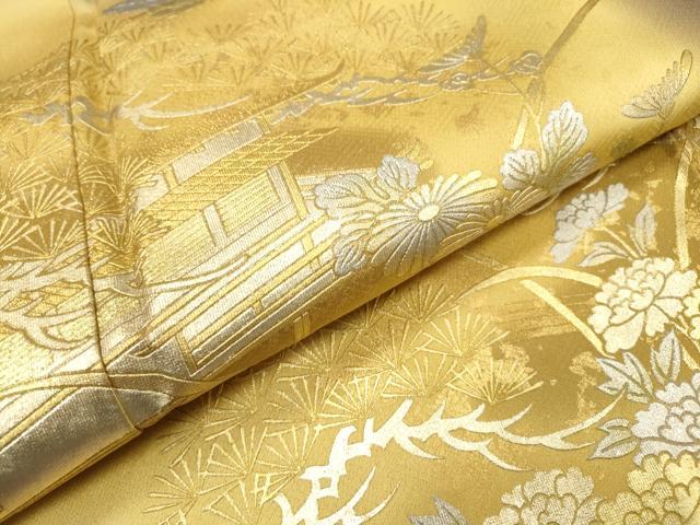 平和屋着物▼豪華色留袖 風景菊松文 暈し染 金銀彩 正絹 逸品 DABI8000fe