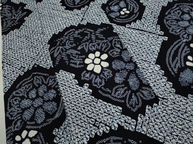 平和屋着物∴夏物 浴衣 有松鳴海絞り 蜘蛛絞り 草花丸文 綿 逸品 CABL8046ze
