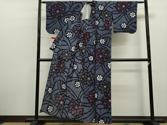 平和屋着物∴夏物 浴衣 有松鳴海絞り 舞花文 綿 逸品 CABL8042ze