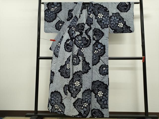平和屋着物∴夏物 浴衣 有松鳴海絞り 蜘蛛絞り 草花丸文 綿 逸品 CABL8046ze