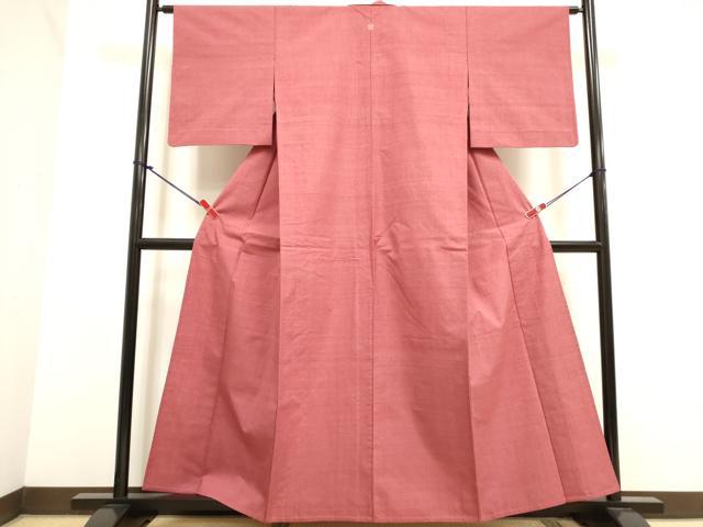 平和屋着物▽結城紬 単衣 今様色 正絹 逸品 DABJ4445cd