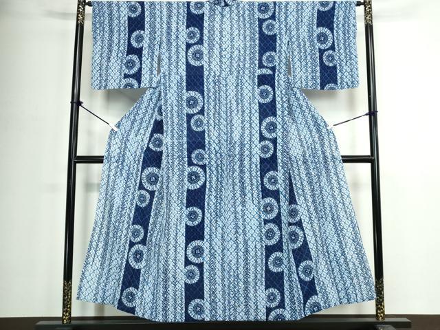 平和屋着物∴夏物 浴衣 蜘蛛絞り 傘 間道 逸品 DABJ4443cd