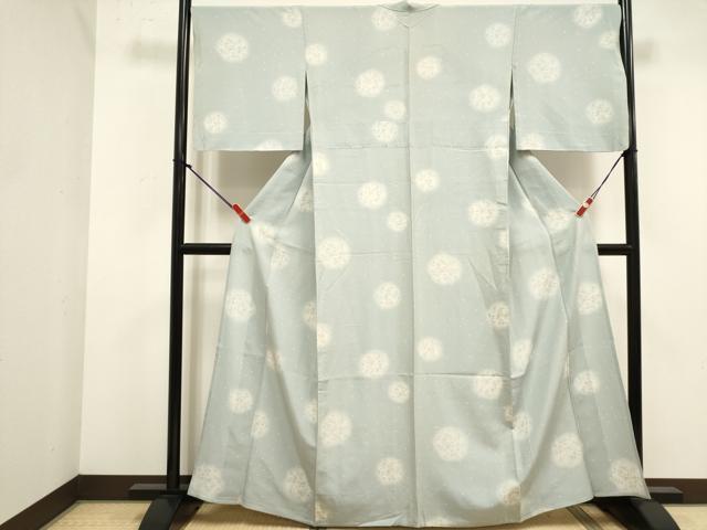 平和屋着物▽上質な小紋 単衣 草花丸文 蛍暈し 正絹 逸品 DABJ4470cd